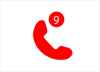 red telephone receiver missed call icon