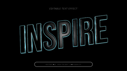 inspire editable text effect with blue black bold gradient style