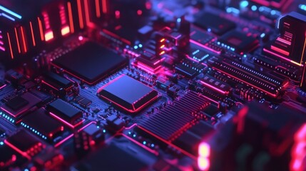 Obraz premium Circuit Board Glow