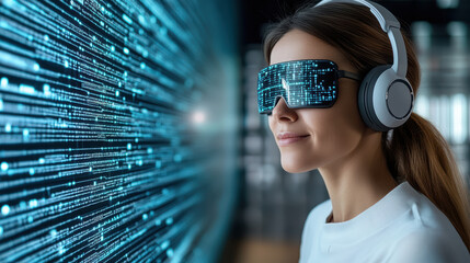 Smart classroom concept with AI technology and 5G connectivity, showcasing innovation