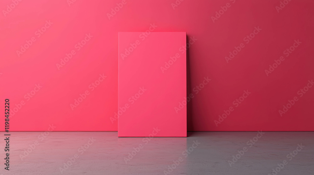 Aufkleber empty pink canvas banner with flat side view in outdoor setting ideal for design use