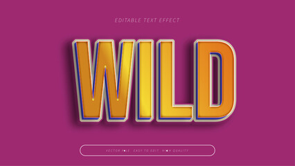 Obraz premium wild editable text effect 3d gradient typography design