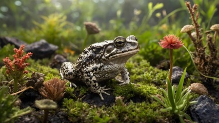 Obraz premium Natter jack Toad in the Lab: A Close Look at Amphibian Research