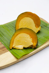 Egg custard steamed in pumpkin