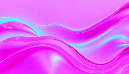Abstract Pink and Cyan Waves: A Vibrant Digital Art