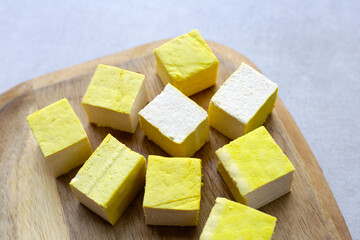 Soy tofu cubes, Tofu soy bean curd