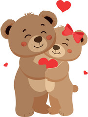 Teddy bear Valentines Day Clipart