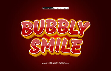 bubbly smile editable text effect with a happy and joyful text style