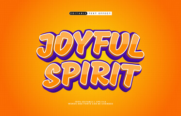 joyful spirit editable text effect with a happy and joyful text style