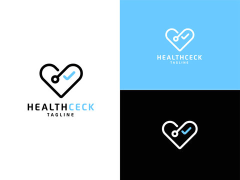 stethoscope with heart and check mark logo vector design. healthcare and medical design vector illustration.