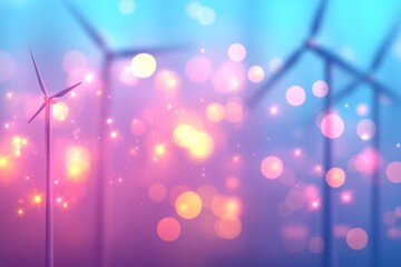 Abstract Wind Energy with Colorful Bokeh Effects