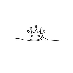 crown continuous line art