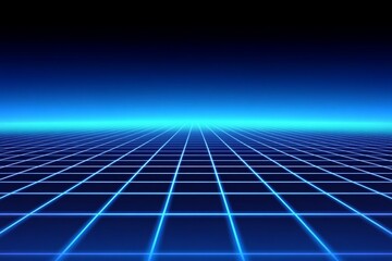 Futuristic Blue Grid Landscape Background