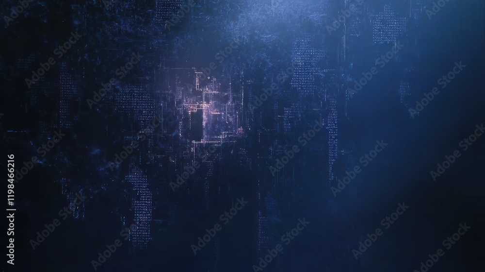 Poster abstract digital data stream: a deep dive into cyberspace