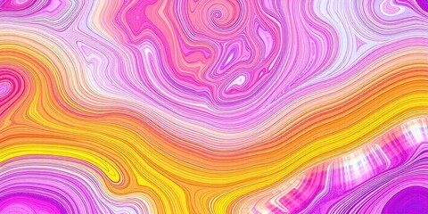 Fototapeta premium Abstract Swirling Lines in Vibrant Pink, Yellow, and Orange Hues