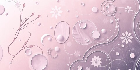 Elegant Abstract Floral Design with Pastel Tones and Organic Shapes