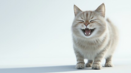 Obraz premium Happy cat ,Full depth of field, isolated on white background