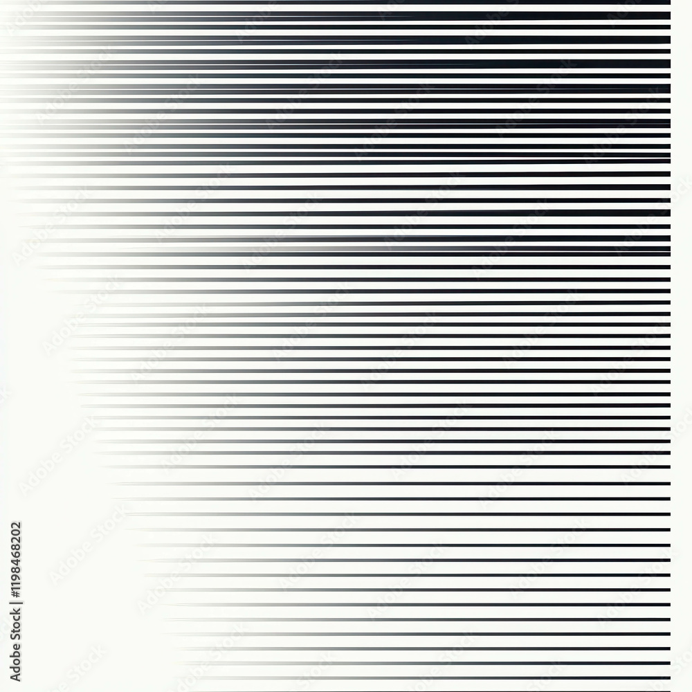 Poster minimalist design with thin parallel lines gradually changing from black to white