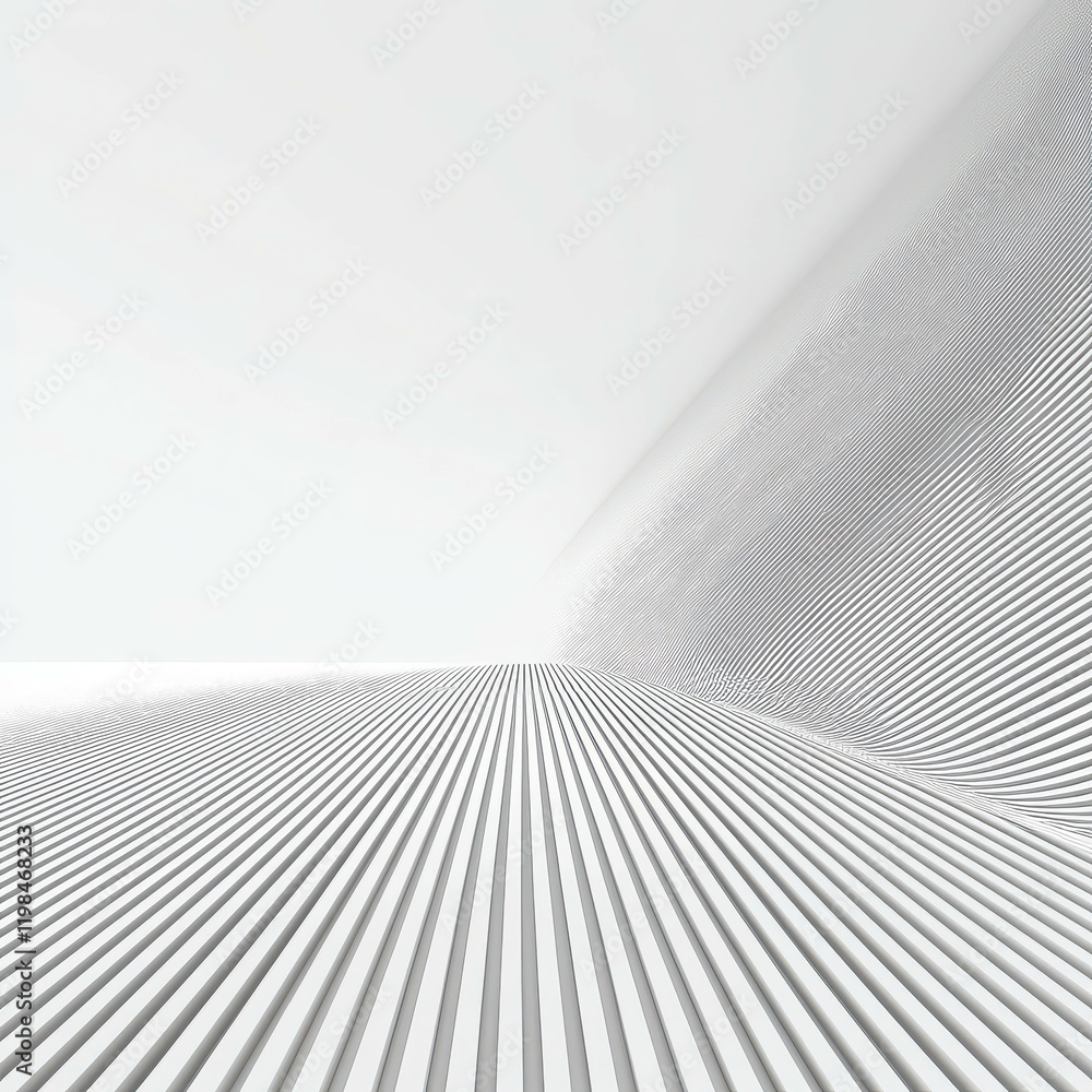 Poster minimalist design featuring thin parallel lines in gradual perspective