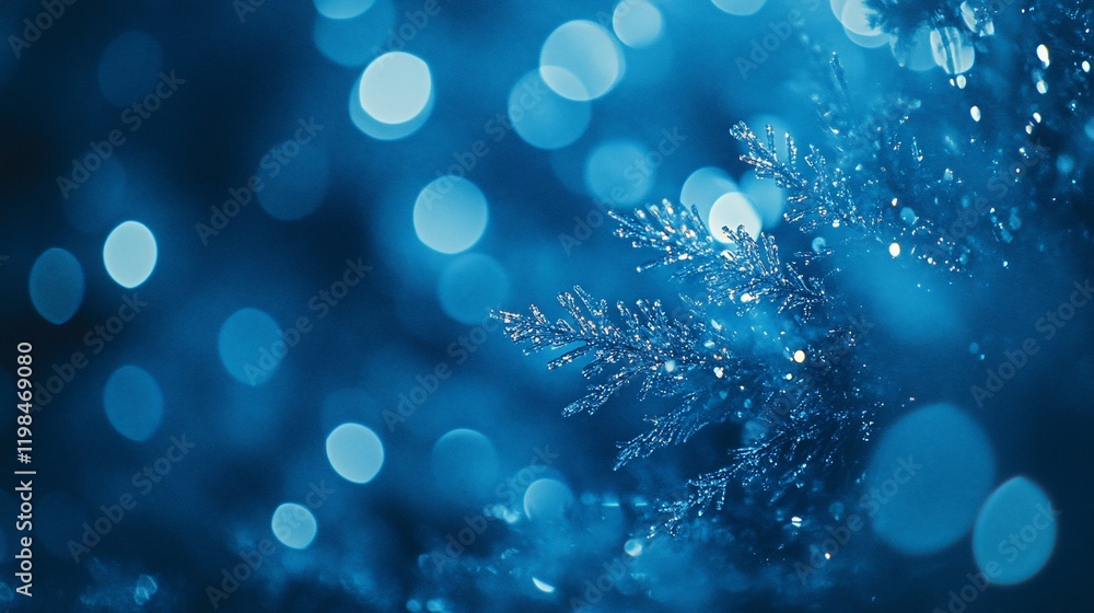 Poster close-up of a frost-covered branch with bokeh background. (2)