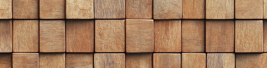 Wooden block wall texture.