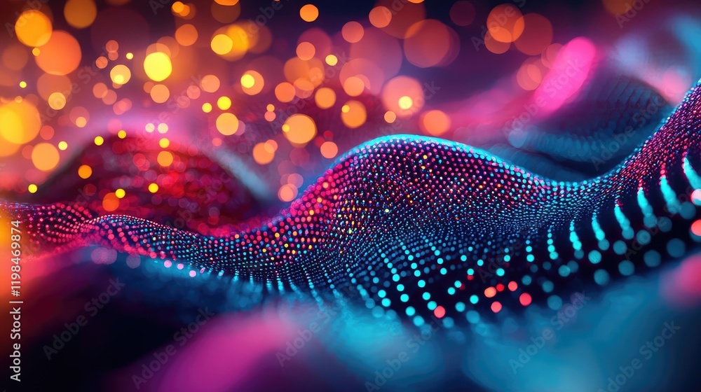 Aufkleber dust pollution concept. abstract digital waves with vibrant colors creating a futuristic technology 