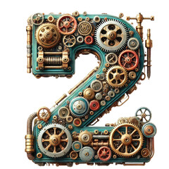 Fototapeta premium A steampunk-style number 