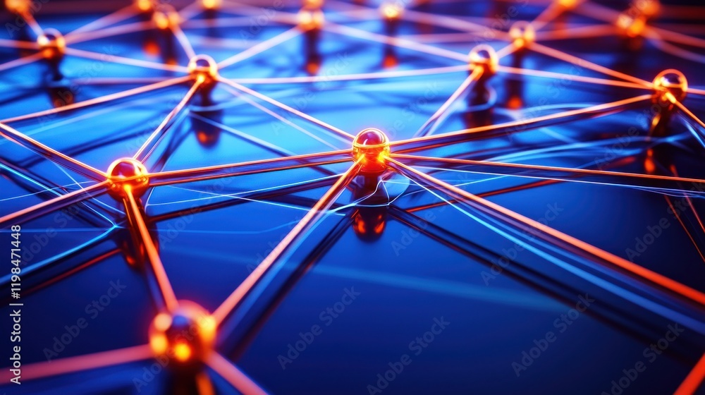 Poster abstract network connection: interconnected nodes and global communication