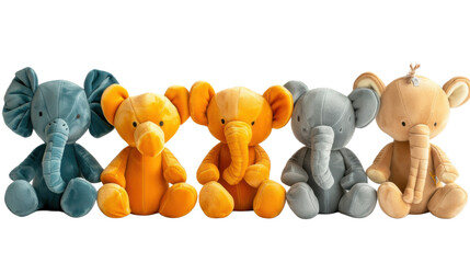 Baby plush toys on transparent background