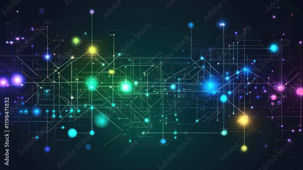 Poster abstract network connections: a visual representation of global digital interconnectivity