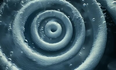Frozen concentric circles in water, bubbles, abstract background, science texture - Powered by Adobe