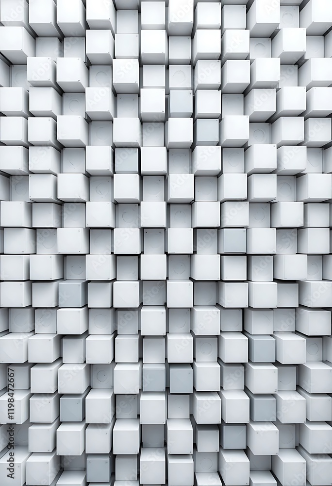 Poster abstract white cube structure background design