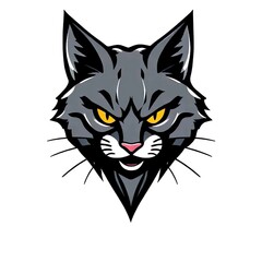 Obraz premium Head cat logo gaming gamer e sport, isolated on background