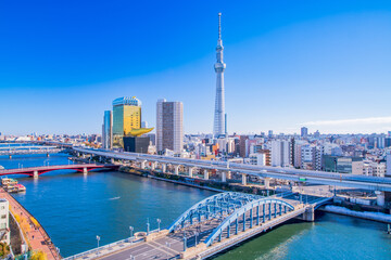 	東京の街並み　隅田川付近
