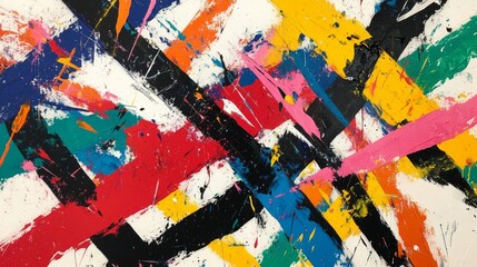 Fototapeta premium Abstract Painting with Vibrant Colors and Bold Strokes