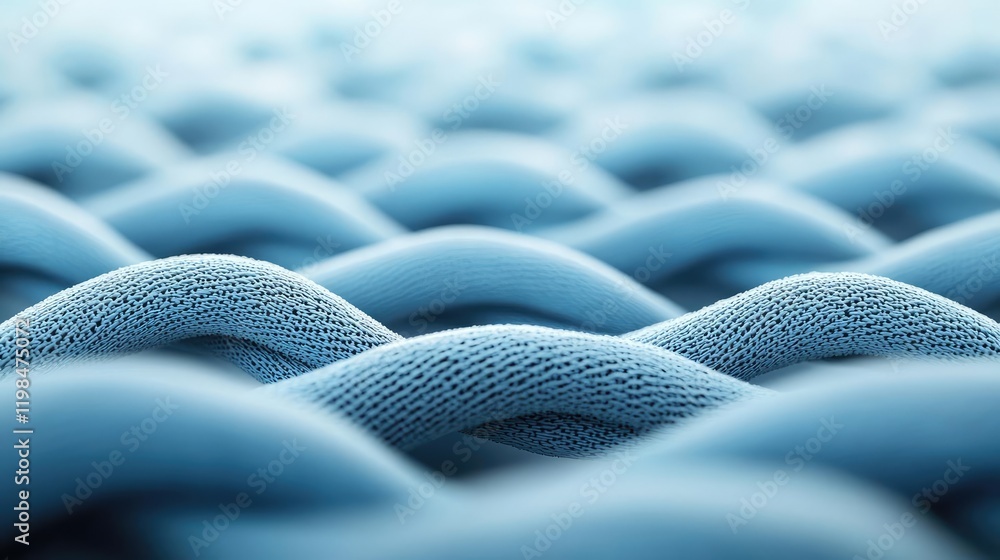 Poster dust pollution concept. close-up image showcasing soft blue fabric with elegant wave patterns.