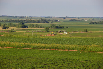 rural landscape with road construction