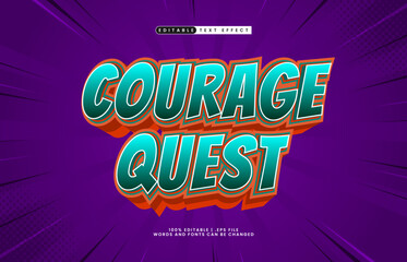 courage quest editable text effect with a game and brave text style