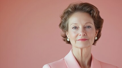 Celebrating International Women's Day, a confident female politician and businesswoman addresses the importance of women in leadership roles, inspiring future generations