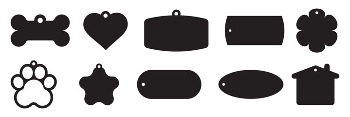 dog badge shapes collection. silhouette vector