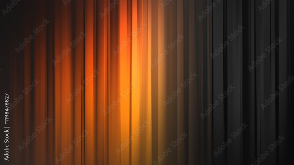 Poster abstract gradient background with vertical lines, orange to black fade.