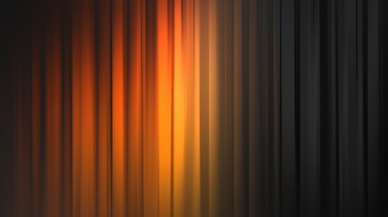 Abstract Gradient Background with Vertical Lines, Orange to Black Fade.