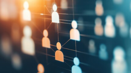 Visual representation of a network connecting individuals, symbolizing the importance of digital relationships and collaboration among people