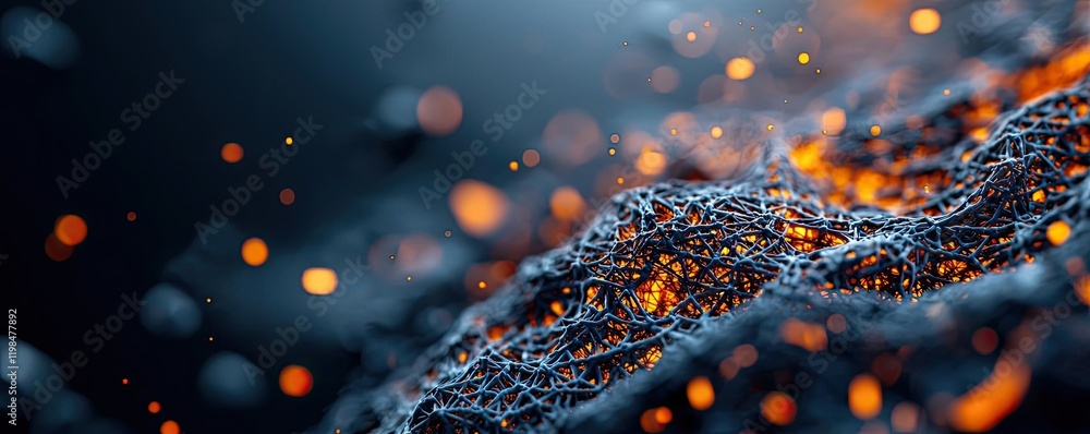 Aufkleber dust pollution idea. abstract visualization of molecular structures and energy flow in modern techno