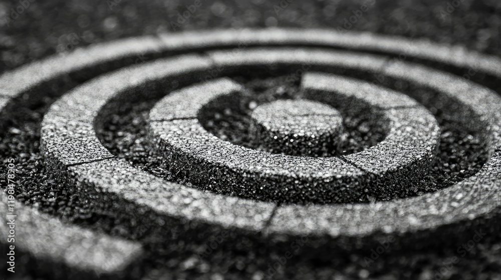 Poster abstract concentric circles stone structure design