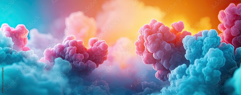 Poster dust pollution concept. vibrant clouds with colorful hues creating a stunning atmospheric display.