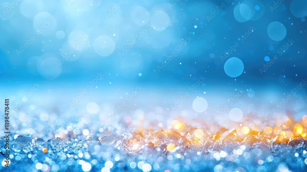 Poster dust pollution concept. abstract light bokeh with sparkling blue and orange tones, creating a dreamy
