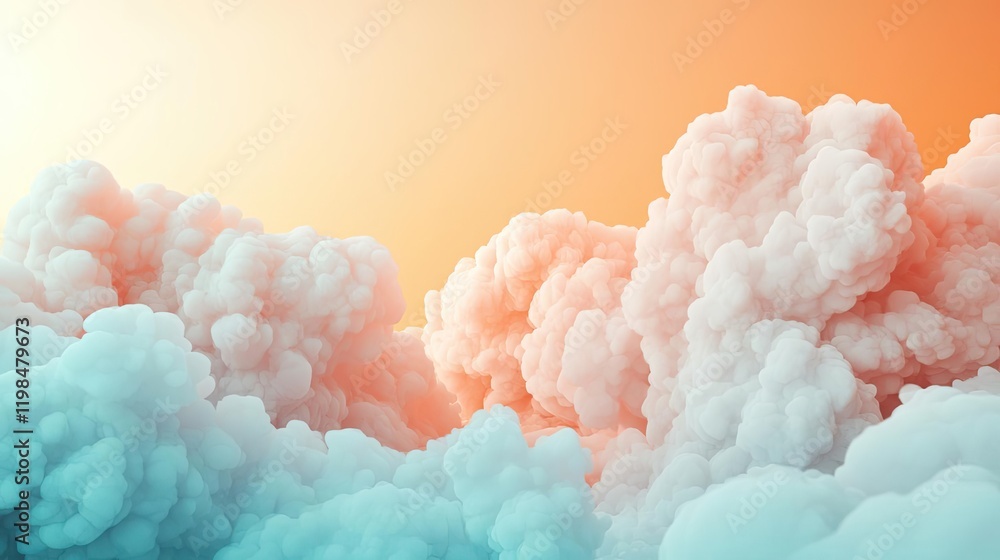 Aufkleber dust pollution idea. beautiful abstract clouds in pastel colors with a soft gradient background.