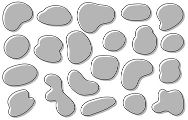 A set of rough and cute hand-drawn shapes and lines (monochrome)