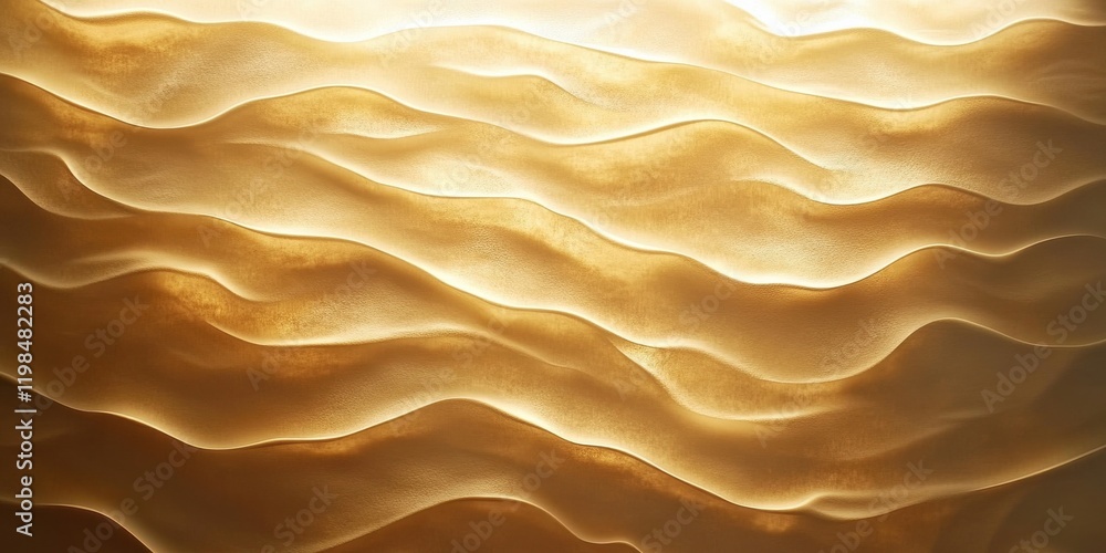 Poster abstract golden waves texture with soft lighting, seamless pattern.